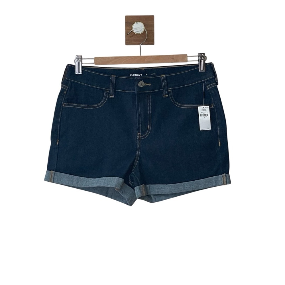 Old Navy Mid-Rise Dark Wash Denim‎ Denim Shorts